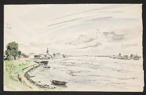 Marius Richters - Aquarel, Lekkerkerk kopen? Bied vanaf 70!