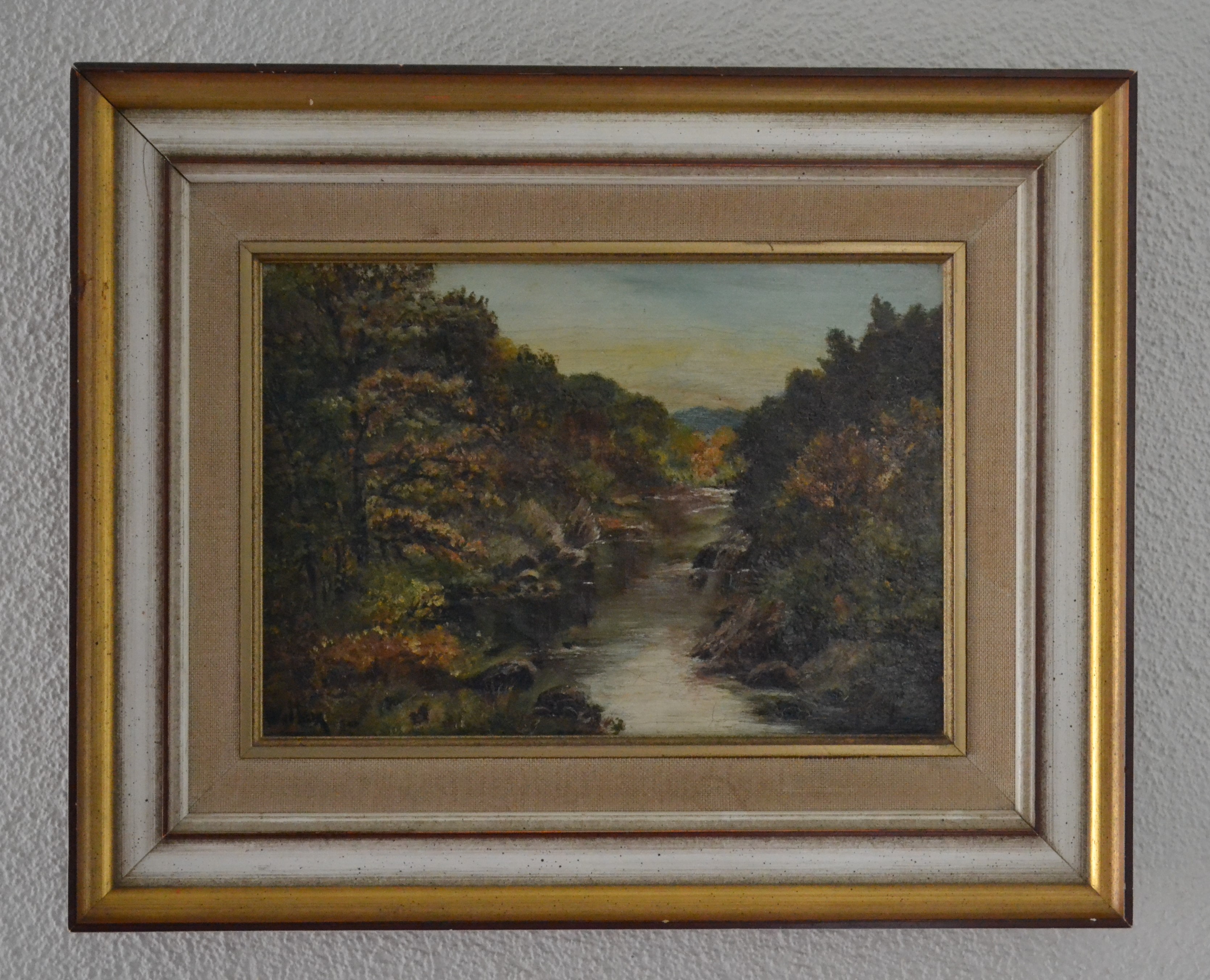 Niet of onleesbaar gesigneerd - Boslandschap met beekje - Olieverf op doek. kopen? Bied vanaf 1!