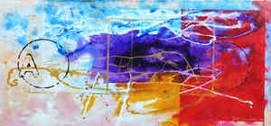 Piotr Konkel - Zeefdruk op papier (bevestigd op board), Zonder titel III verkocht voor € 1!