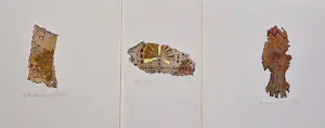 Yoka Voorbach - DRIE abstracte handgekleurde reliëf etsen - zeer kleine oplage (25) kaufen? Bieten Sie von 33!
