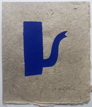 Klaas Gubbels - sjabloondruk 'Blauwe kan' - 2016 - oplage III/IV kopen? Bied vanaf 250!