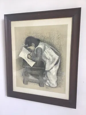 Leon Devos - Petite fille devant une chaise kopen? Bied vanaf 40!