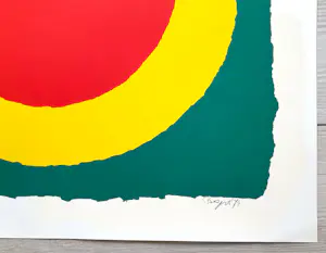 Bram Bogart - Zonder titel (rood/geel/groen) kopen? Bied vanaf 895!