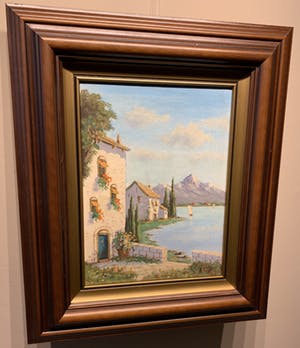 Albert Torringa - Zuid Europees landschap met bergen en meer. kopen? Bied vanaf 40!