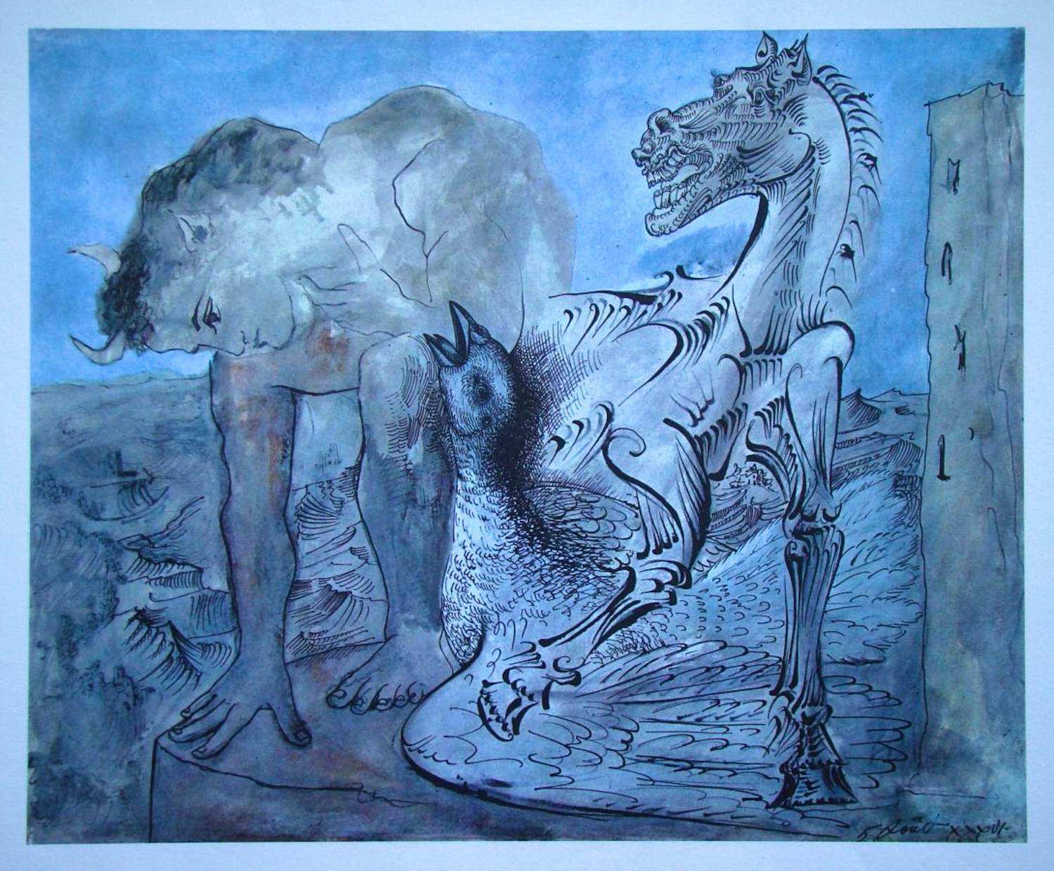 Pablo Picasso - Jong wild, paard, vogel - Offsetdruk - 1966 kopen? Bied vanaf 50!