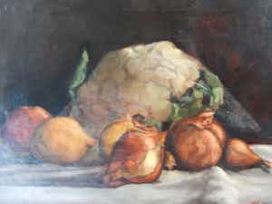 Hubert Bellis - STILLEVEN / bloemkool, met citroen en uien. / Hubert Bellis verkocht voor € 225!