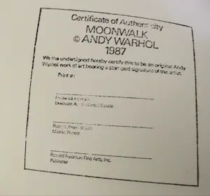 Andy Warhol - Moonwalk uit de serie TV - Ingelijst (Zeer groot) kopen? Bied vanaf 1!