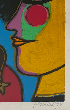 Corneille - handgesigneerde kleurenzeefdruk | 'Maanclown' | 1994 (FRAAI INGELIJST) kopen? Bied vanaf 350!