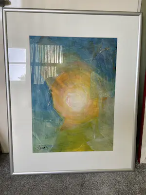 Niet of onleesbaar gesigneerd - Gemengde techniek op papier - Zonder titel - Ingelijst (Groot) kopen? Bied vanaf 1!