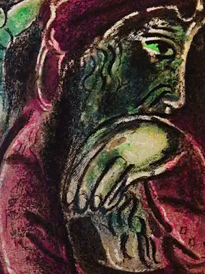 Marc Chagall - originele - Mourlot Frères - 1956 kleuren litho "Jobs vertwijfeling" kopen? Bied vanaf 256!