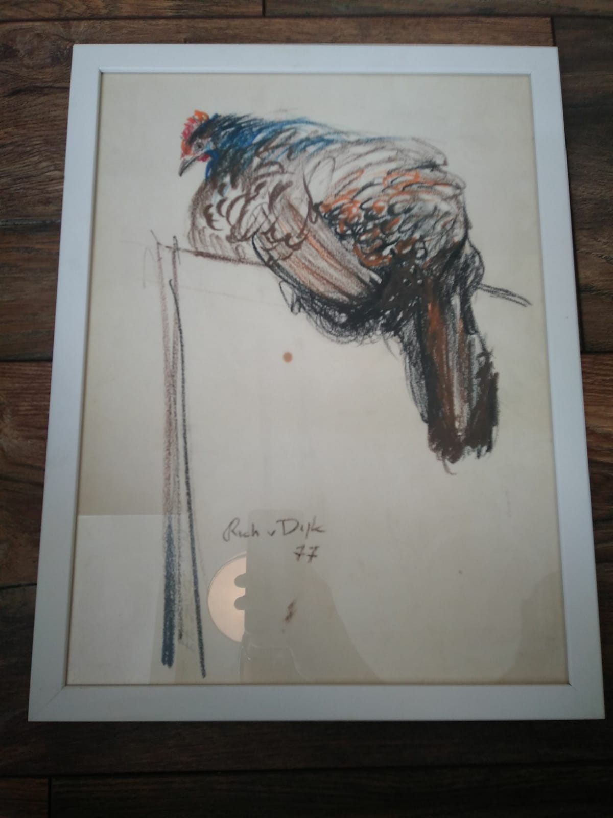 Richard van Dijk - Pasteltekening van een kip kopen? Bied vanaf 50!