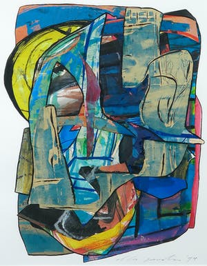 Ella Joosten - Gouache en collage, Zonder titel - Ingelijst kopen? Bied vanaf 1!