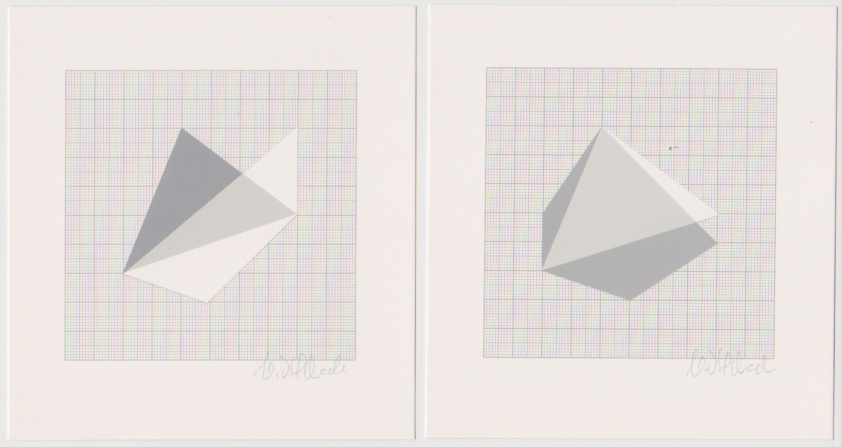 H.D. Schrader - twee handgesigneerde lithografien: Geometrische Composities I en II kopen? Bied vanaf 20!