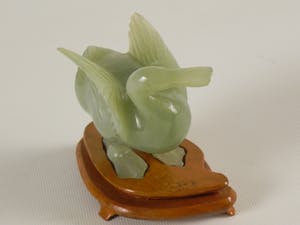 Niet of onleesbaar gesigneerd - Art Deco marmeren slobeend op standaard kopen? Bied vanaf 1!