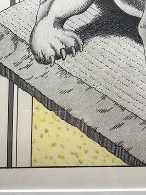 Marinus Fuit - Litho , gebeeldhouwde leeuw, gesigneerd en ingelijst kopen? Bied vanaf 75!