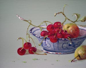 Thomas Heesakkers - Stilleven chinees schaaltje met kersen en appeltjes kopen? Bied vanaf 125!