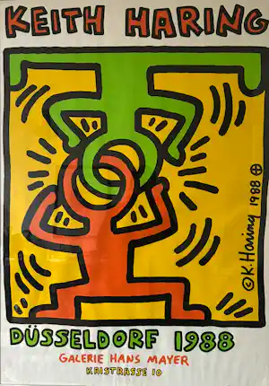 Keith Haring - Düsseldorf 1988 Galerie Hans Mayer vendu pour 250€ !