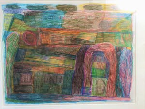 Niet of onleesbaar gesigneerd - Outsider - Originele tekening - kleurpotlood kopen? Bied vanaf 1!