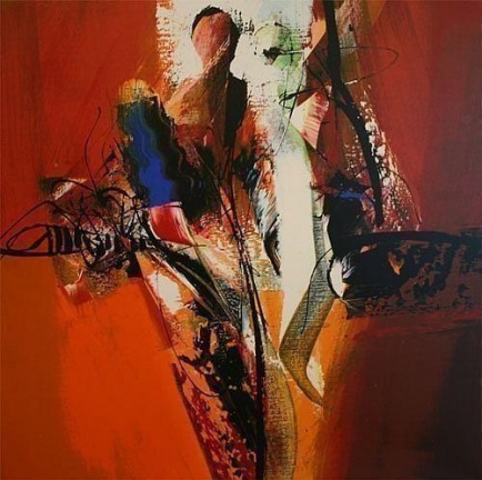 Peter Meijer - Kleurenzeefdruk op Paneel ABSTRACT ROOD II Handgesigneerd kopen? Bied vanaf 65!