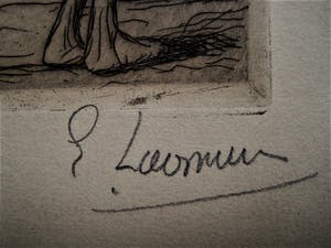 Eugene Laermans - Belgie 1900 - Sociaal bewogen Expressionist - gesigneerde ETS - "Armoede" kopen? Bied vanaf 28!