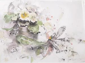 Gabriele Mierzwa - Litho, Bloemen - Ingelijst kopen? Bied vanaf 1!