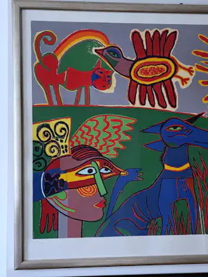 Corneille - Le chien bleu - Gesigneerd - 1990 - Groot Werk kopen? Bied vanaf 1150!