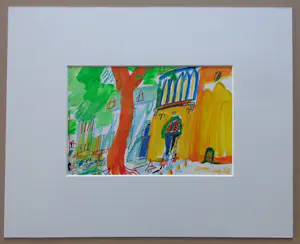 Guus van Eck - KLEURRIJKE SCENE / ORIGINEEL WERK / 38x43cm / SIG / PASSE-PARTOUT kopen? Bied vanaf 45!