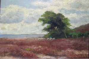 Andries Verleur - Schilderij heidelandschap verkocht voor € 1!