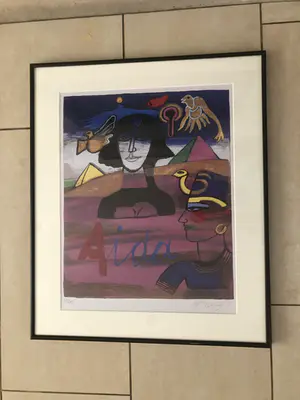 Corneille - zeefdruk - AIDA - 29/200 , gesigneerd en ingelijst kopen? Bied vanaf 149!