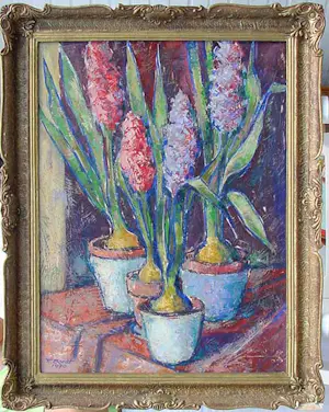 AcheterWim Borst - Stillleben Blumen in Töpfen auf einem Tisch? Enchérissez de 240!