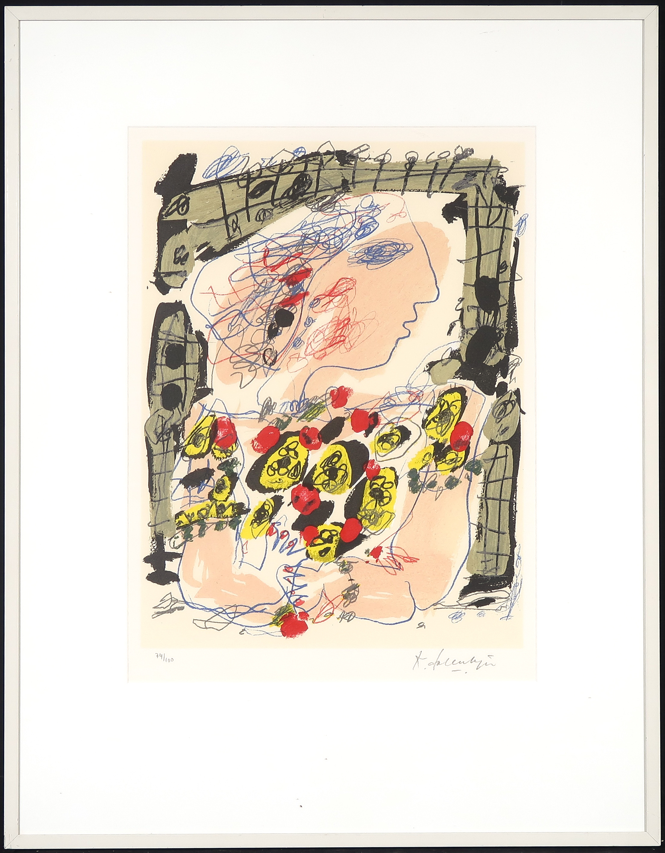 Kees Salentijn - Zeefdruk, Vestidos III - Ingelijst verkocht voor € 50!