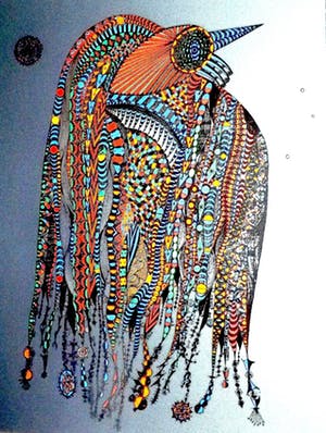 Ovadia Alkara - untitled - silver foil bird kopen? Bied vanaf 1!