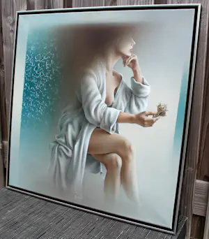 Poen de Wijs - olieverf op doek: dame kopen? Bied vanaf 1999!