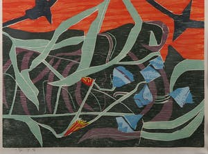 Vincent van Ojen - Houtsnede op Japans papier, Eucalyptus - Ingelijst kopen? Bied vanaf 1!