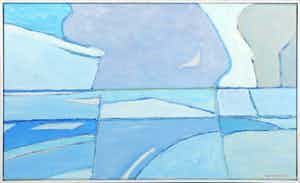 Paul Overhaus - Olieverf op doek, Paarse wolk - Ingelijst verkocht voor € 70!