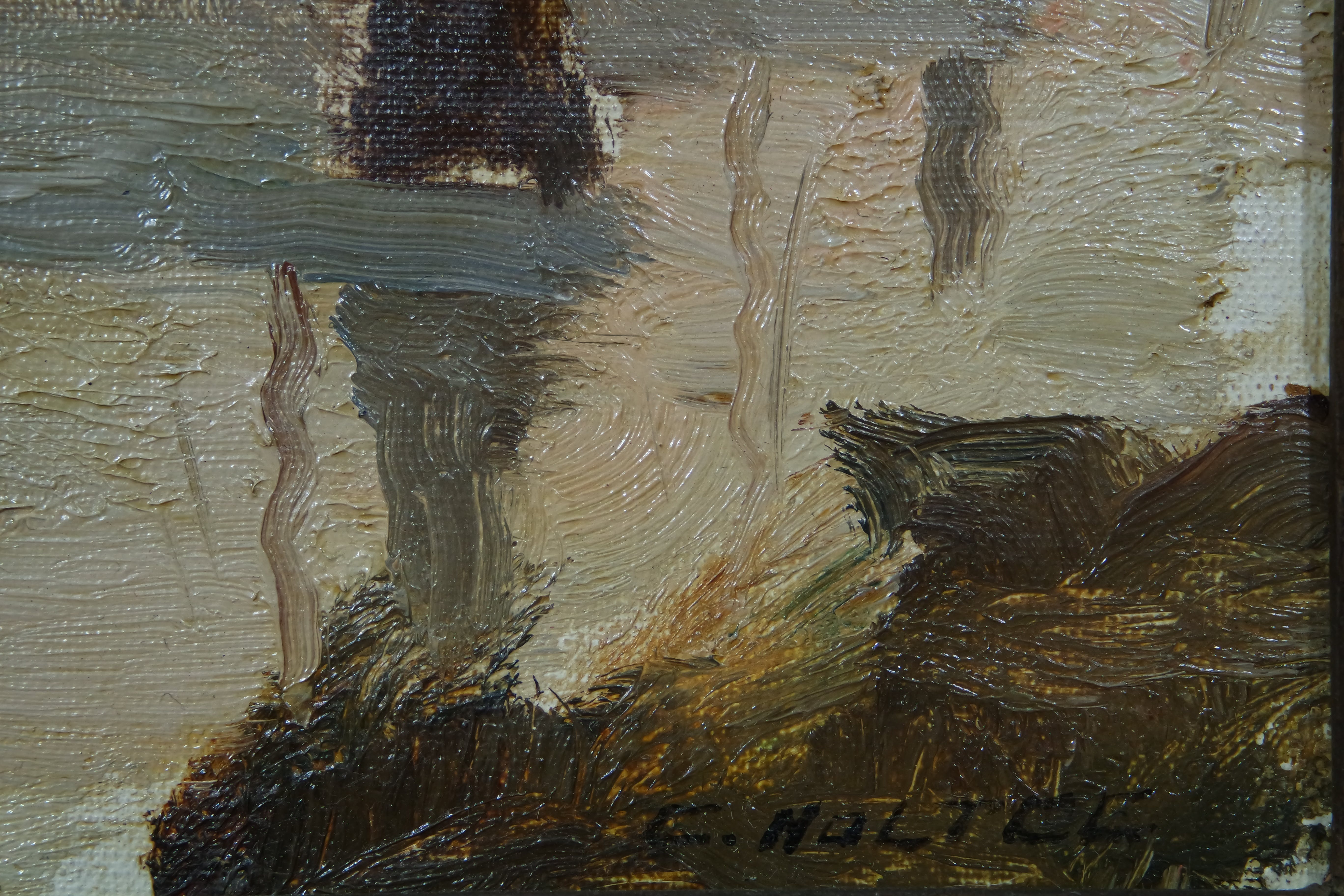 Cor Noltee - olieverf op doek - haven van Dordrecht. kopen? Bied vanaf 625!