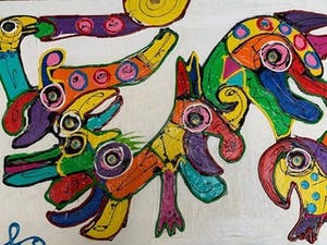 Niet of onleesbaar gesigneerd - PEKO- Dieren fantasie kopen? Bied vanaf 1!