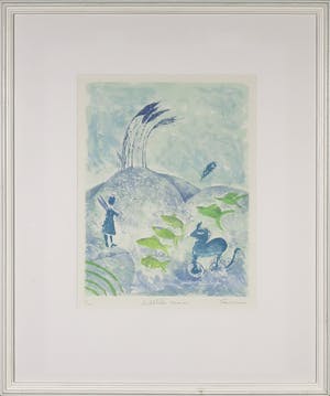 Katrien Caymax - Ets en aquatint, Luchtbellen zaaien - Ingelijst kopen? Bied vanaf 35!