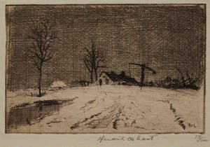 Hendrik de Laat - Ets sneeuwlandschap (zeldzaam) kopen? Bied vanaf 25!