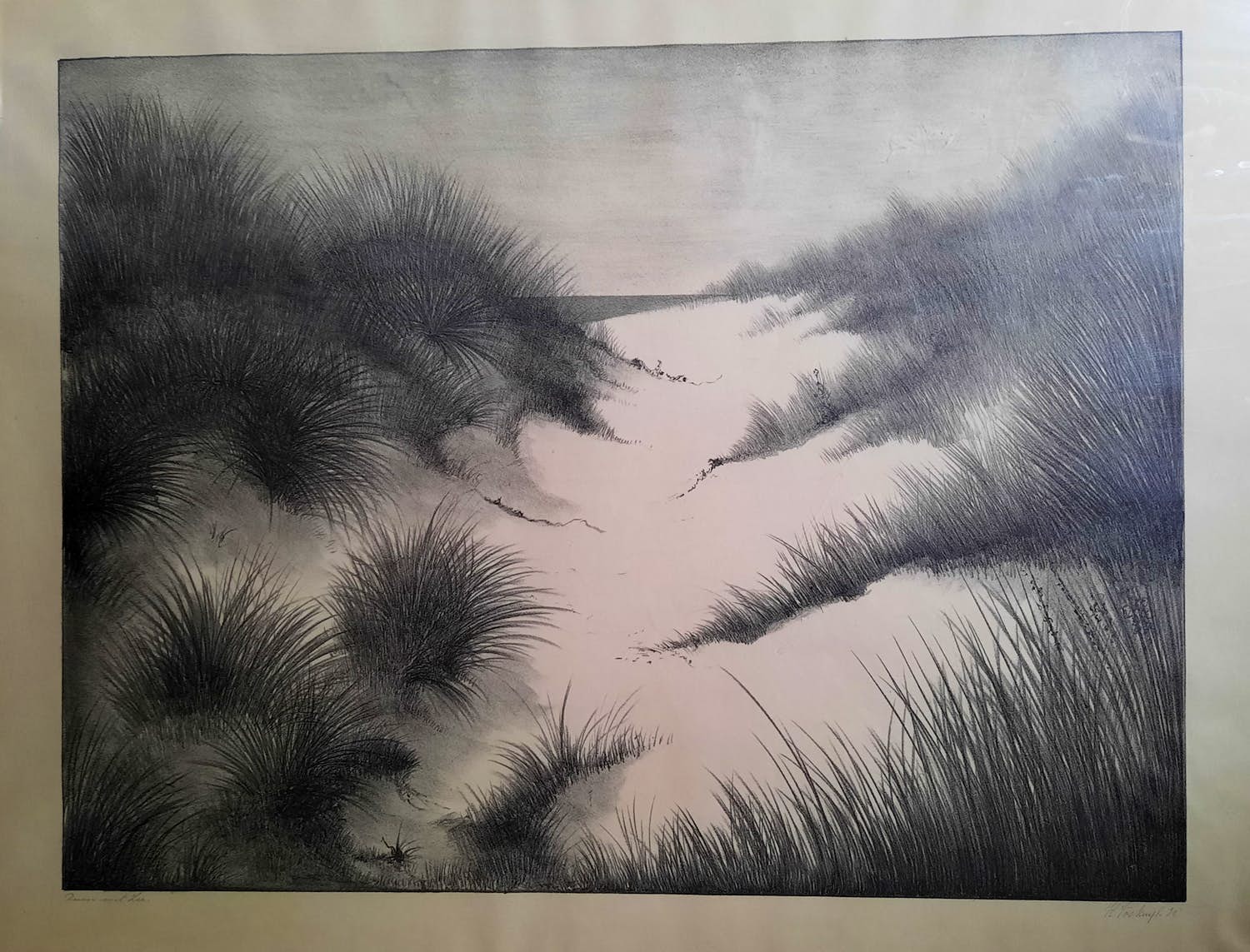 Henk Voskuyl - Originele in 1930 Gesigneerde litho "Duin en Zee" Henk Voskuyl kopen? Bied vanaf 1!