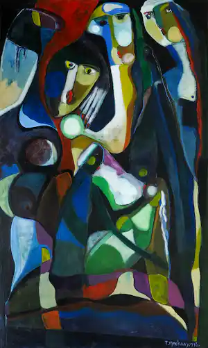 Theo Mackaay - Olieverf op doek, Compositie met figuren (Zeer groot) verkauft für € 1800!