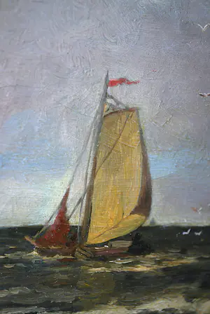 Willem ten Bosch - zeilboten voor de kust - ca. 1920 kopen? Bied vanaf 250!