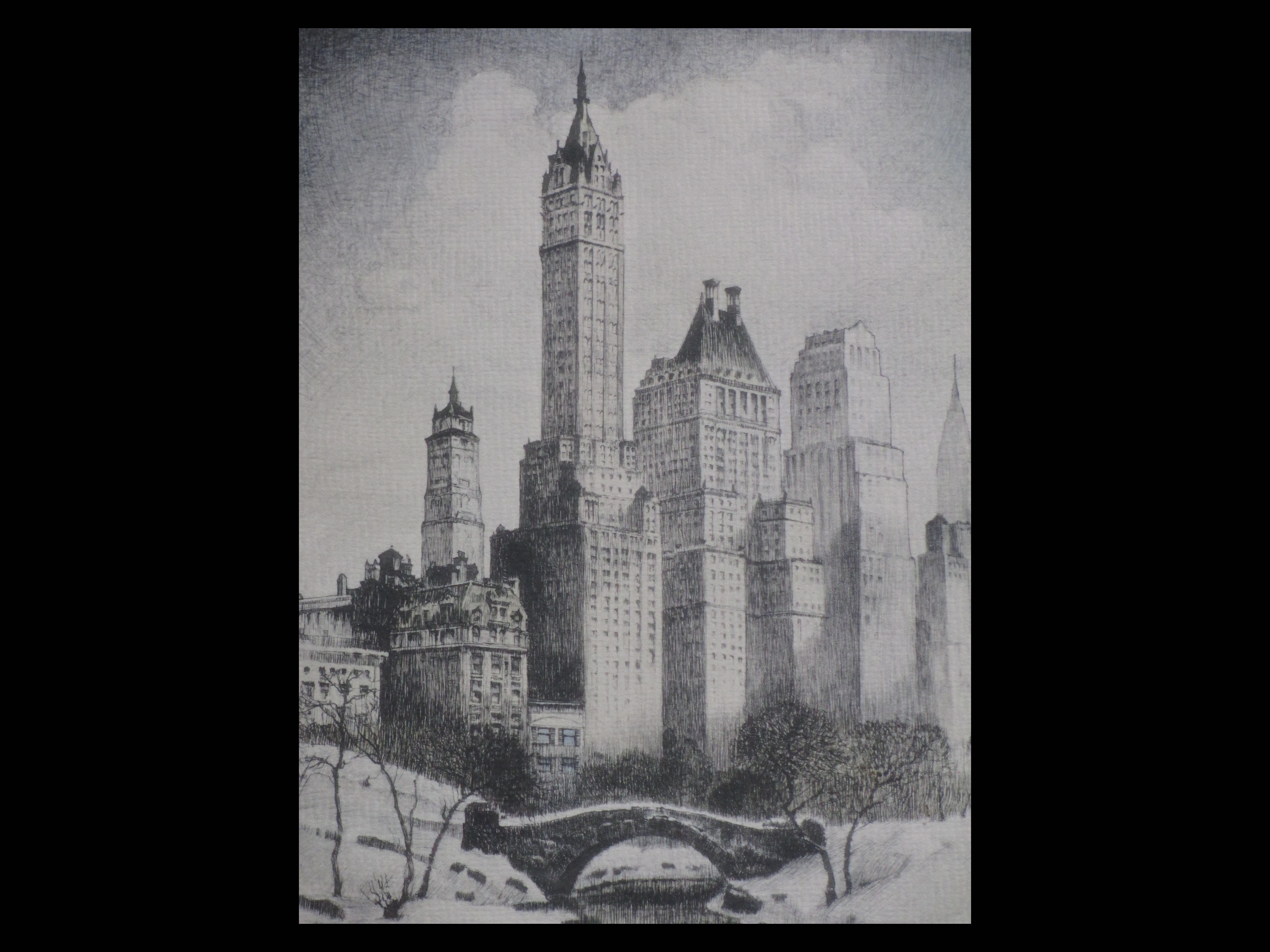 Niet of onleesbaar gesigneerd - Winter in Central Park - Ets door Carl Abel kopen? Bied vanaf 1!