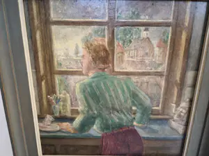 Jan Nijland - Man kijkt uit het raam kopen? Bied vanaf 45!