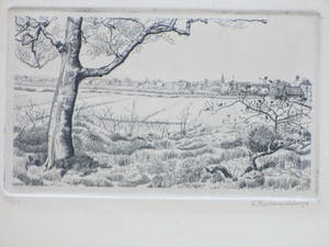Engelien Reitsma-Valenca - Gezicht op Elspeet - Ets/Gravure kopen? Bied vanaf 45!