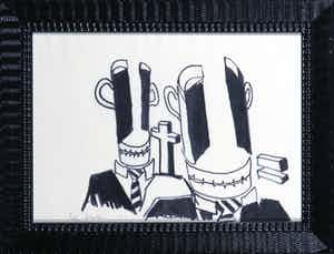 Rob Scholte - Stifttekening, Twee figuren - Ingelijst verkocht voor € 250!