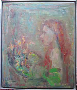 Theo van der Steen - Carola met bloemen verkocht voor € 50!