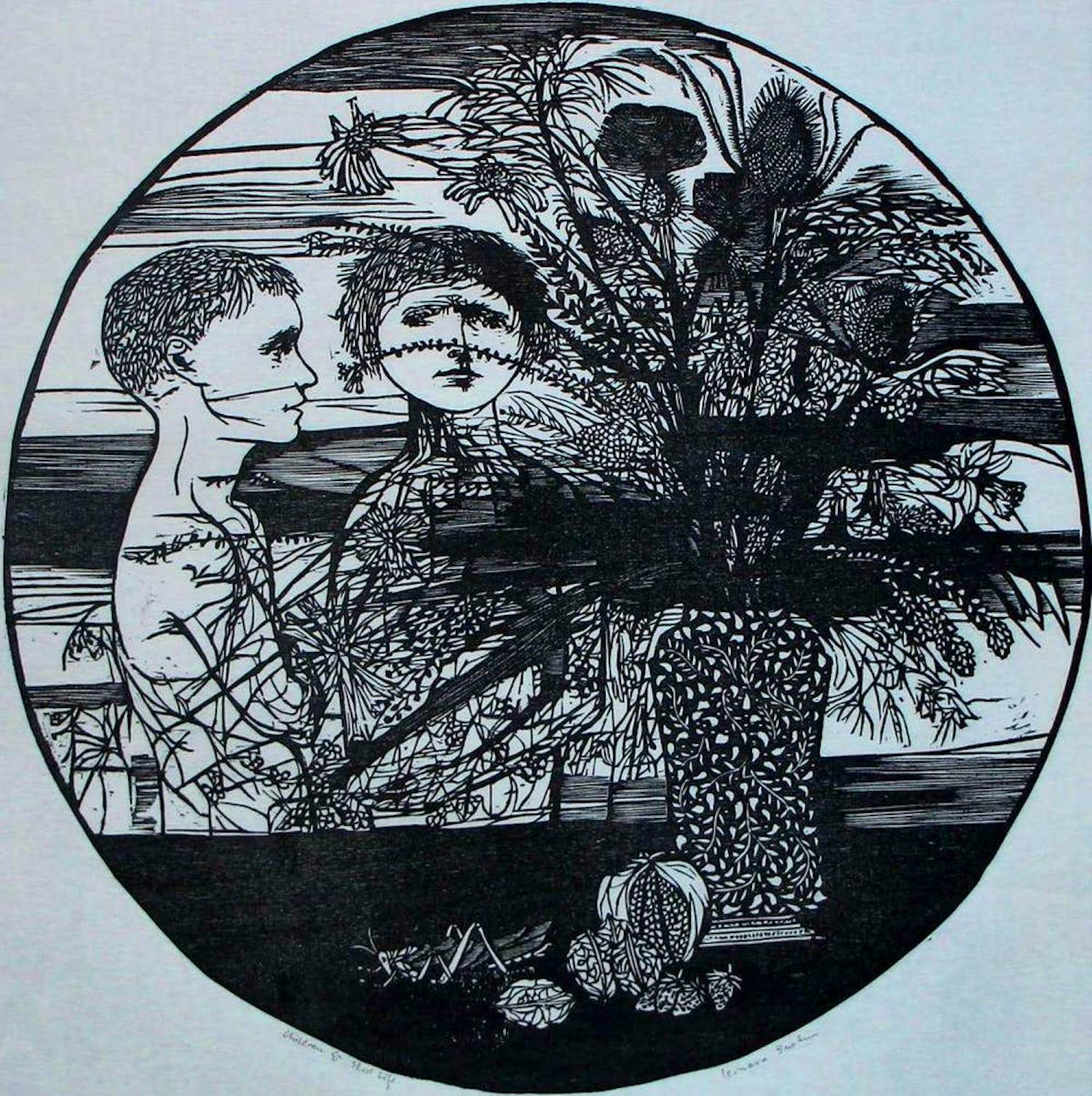 Leonard Baskin - houtsnede:children still life-1956 kopen? Bied vanaf 100!