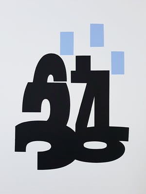 Henri Plaat - Geometrische compositie met fragmenten van cijfers, litho (laatste keer!) kopen? Bied vanaf 75!