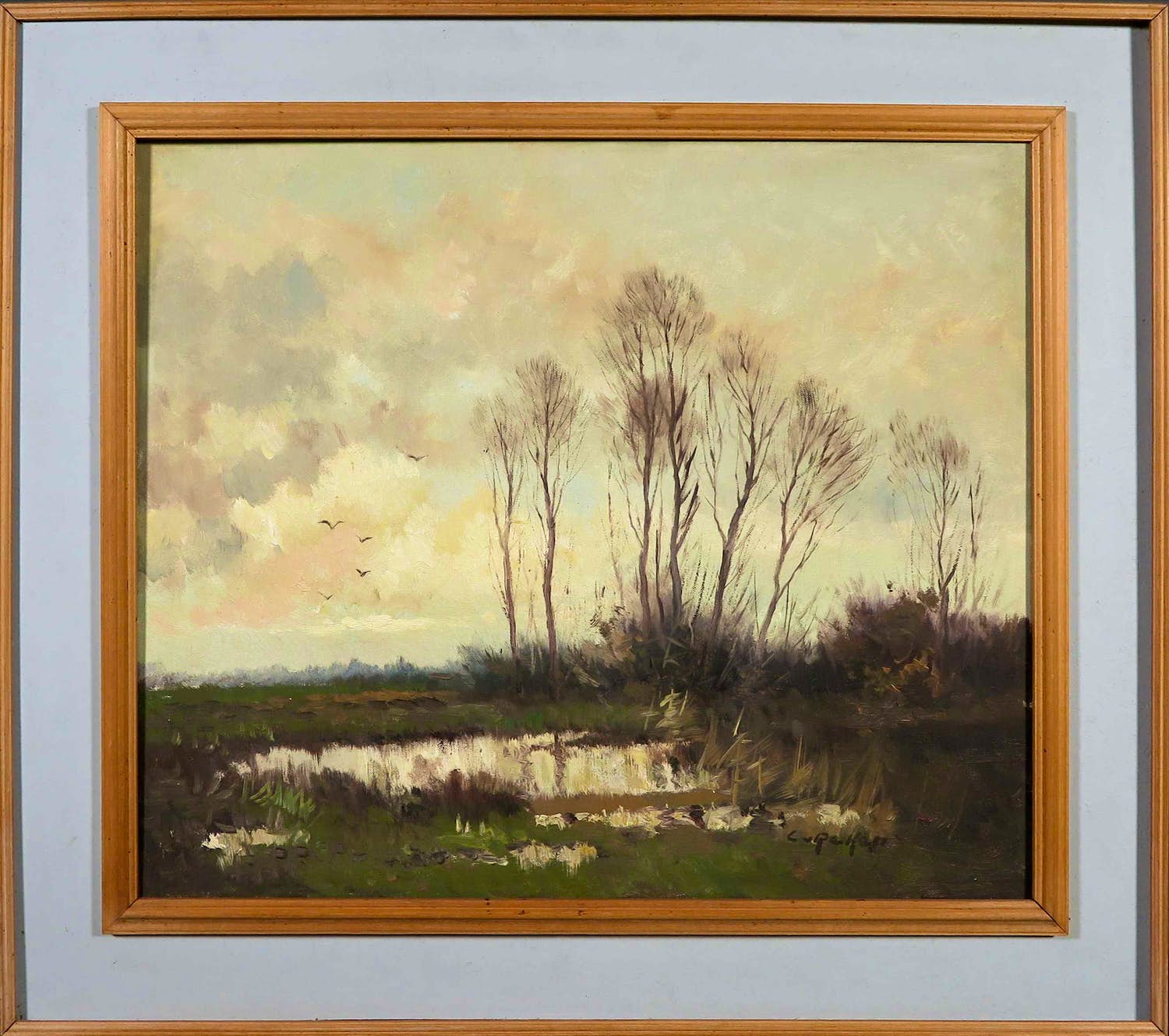 Conrad van Reken - Olieverf op doek, Landschap verkocht voor € 90!